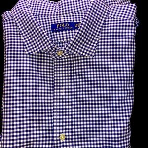 Remarkable checkered comfortable men’s polo shirt never used!